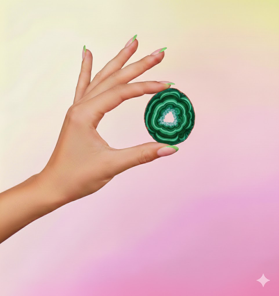Malachite Slice - Malachite crystal