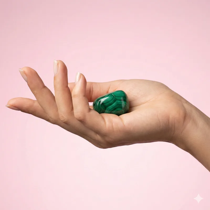 Malachite Tumbled Stone healing crystal — Transformation & heart healing