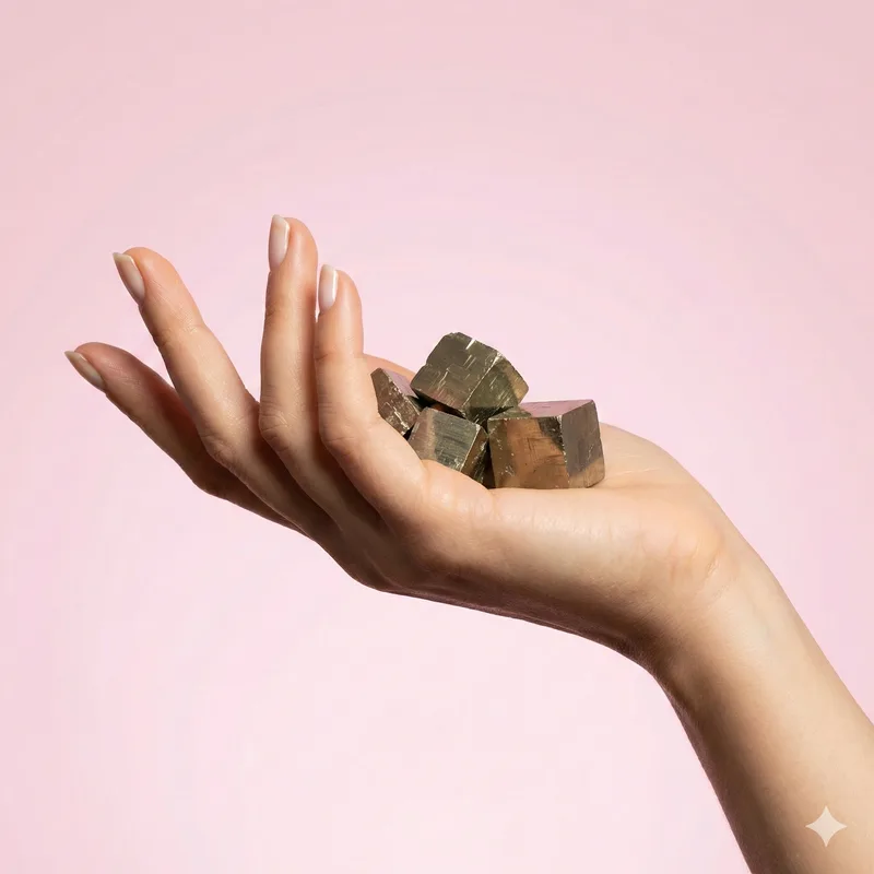 Pyrite Cube healing crystal — Natural golden abundance