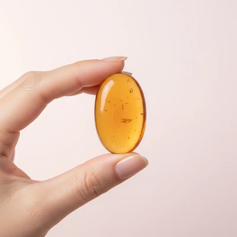 Amber Palm Stone - amber crystal