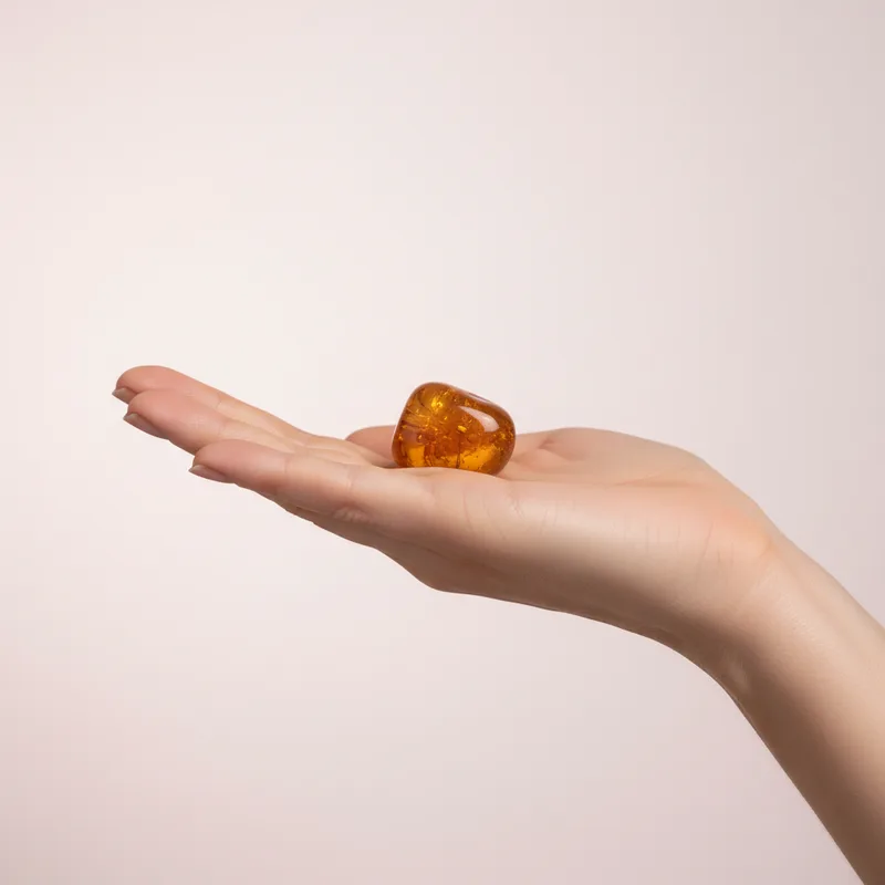 Amber Tumbled Stone - amber crystal