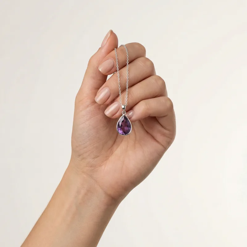 Amethyst Pendant Necklace - amethyst crystal