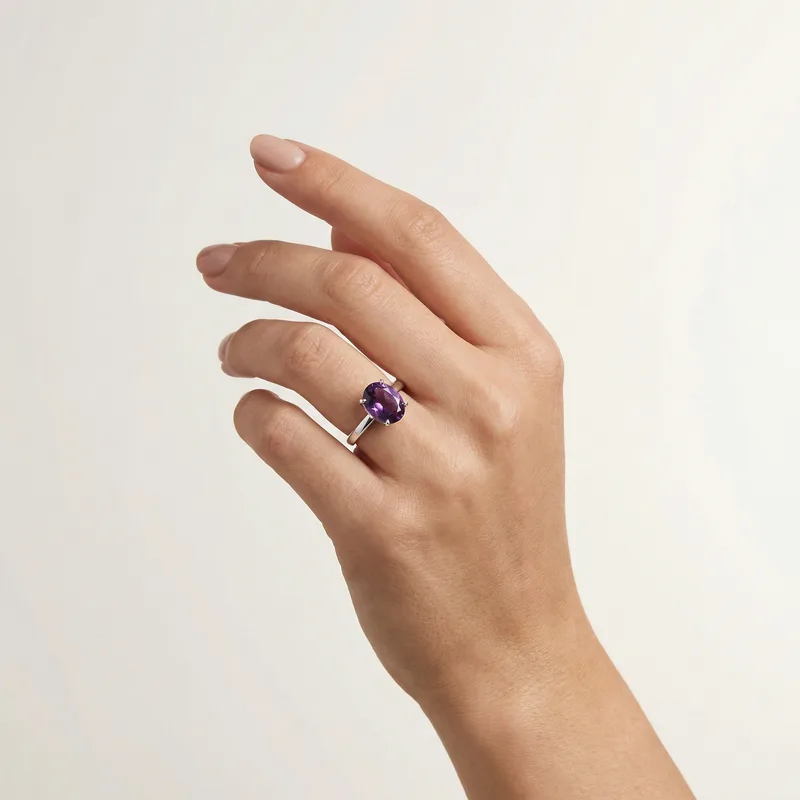 Amethyst Ring - amethyst crystal