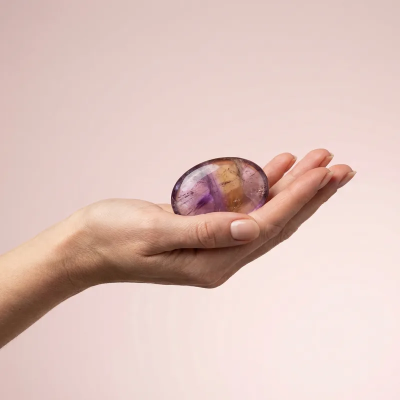 Ametrine Palm Stone - ametrine crystal