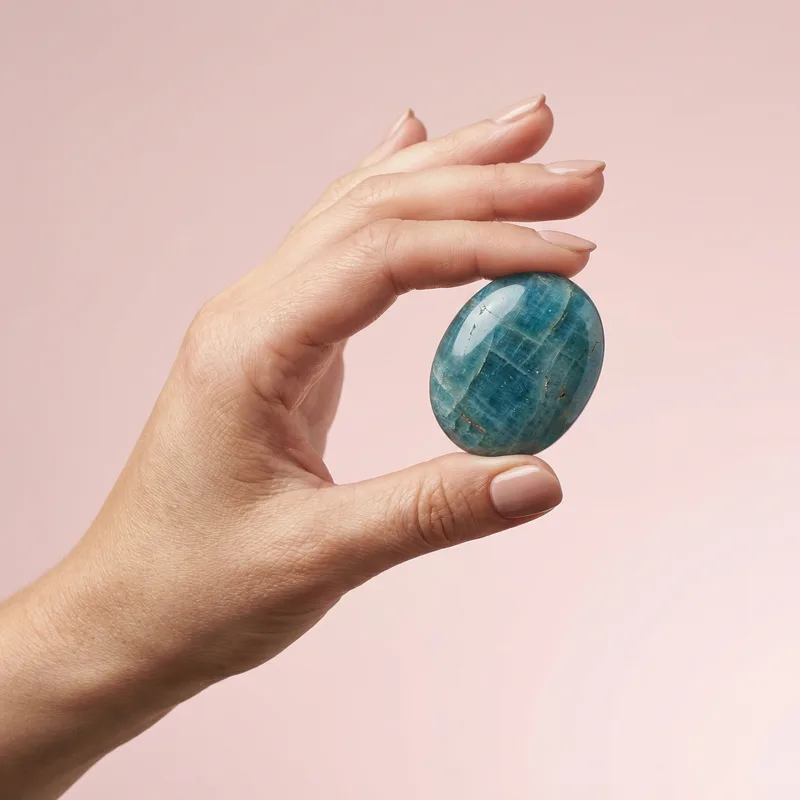 Apatite Palm Stone - apatite crystal