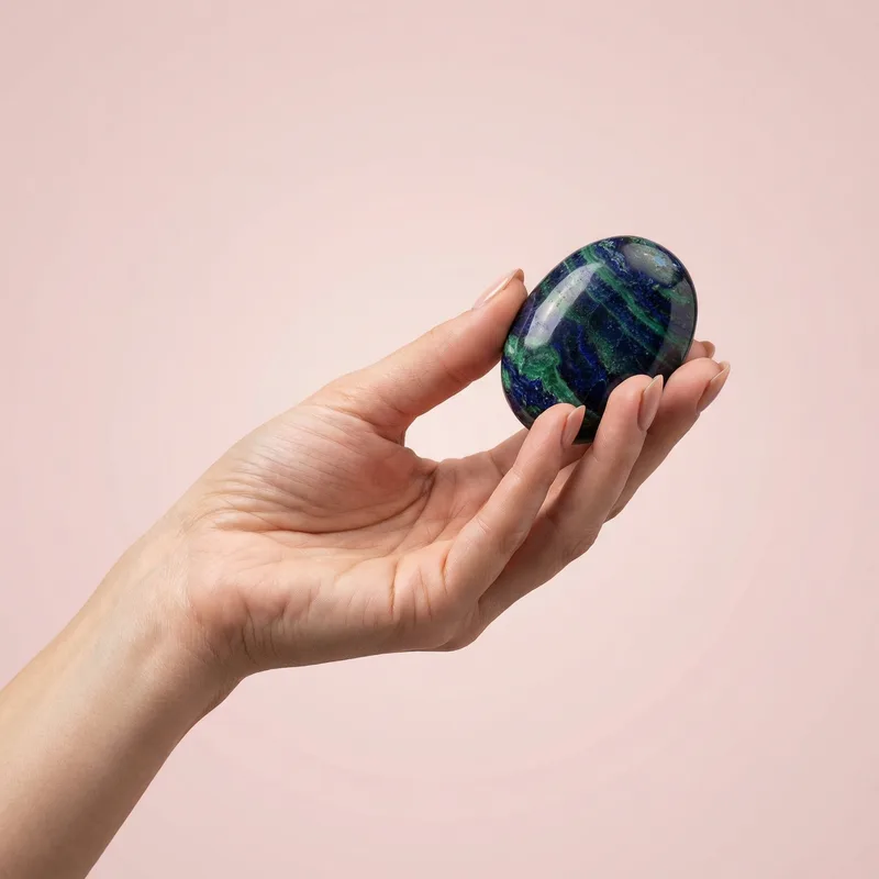 Azurite Palm Stone - azurite crystal