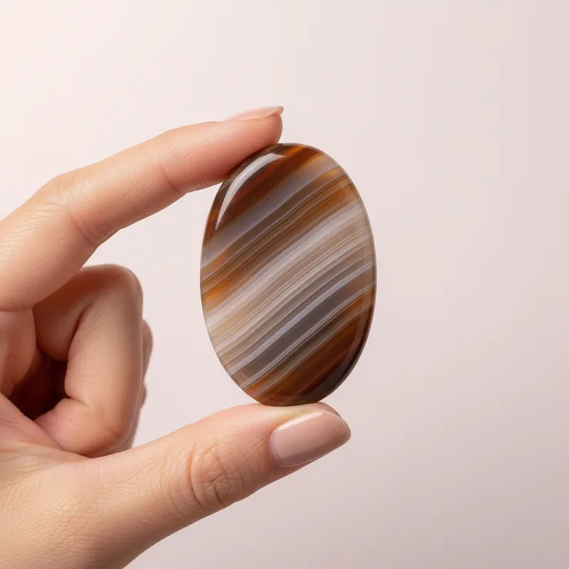 Banded Agate Palm Stone - banded agate crystal