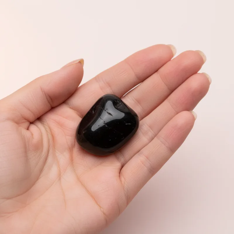 Black Obsidian Tumbled Stone - black obsidian crystal
