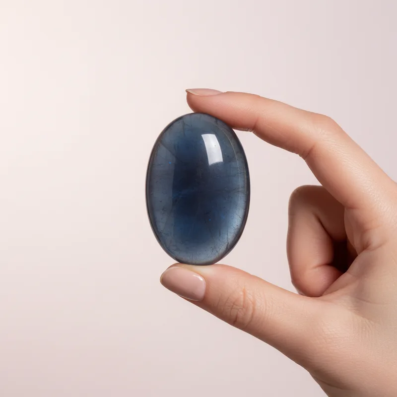 Blue Obsidian Palm Stone - blue obsidian crystal
