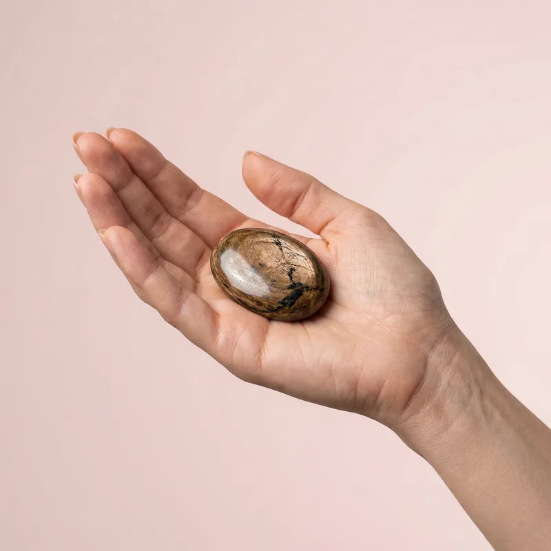 Bronzite Palm Stone - bronzite crystal