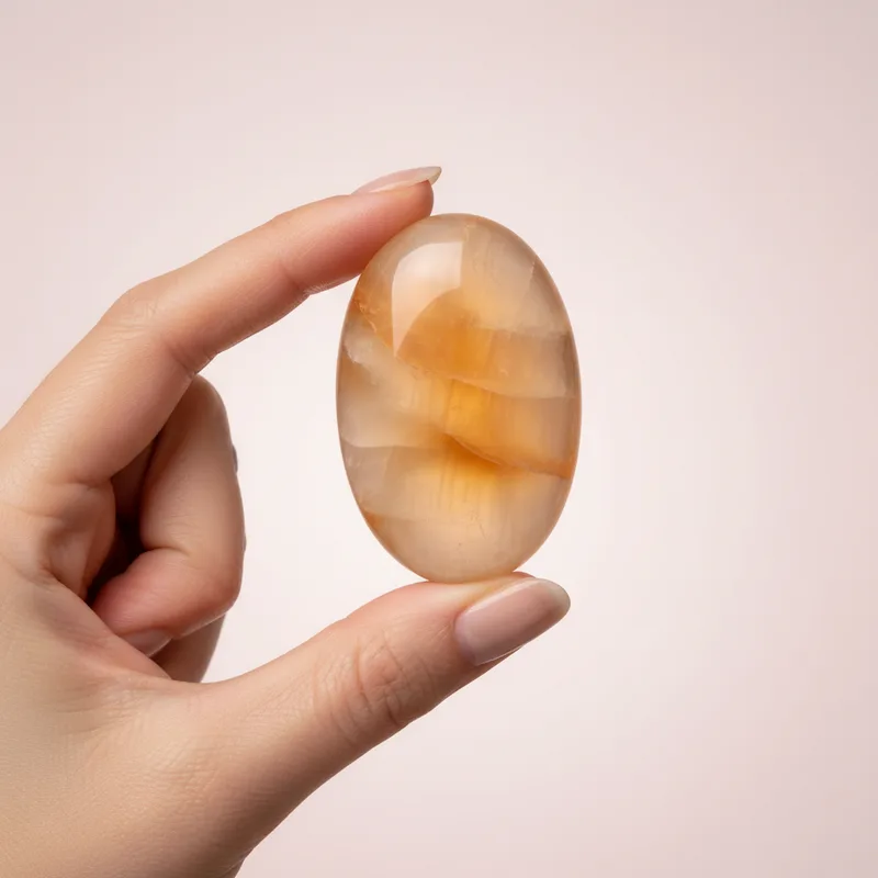 Calcite Palm Stone - calcite crystal