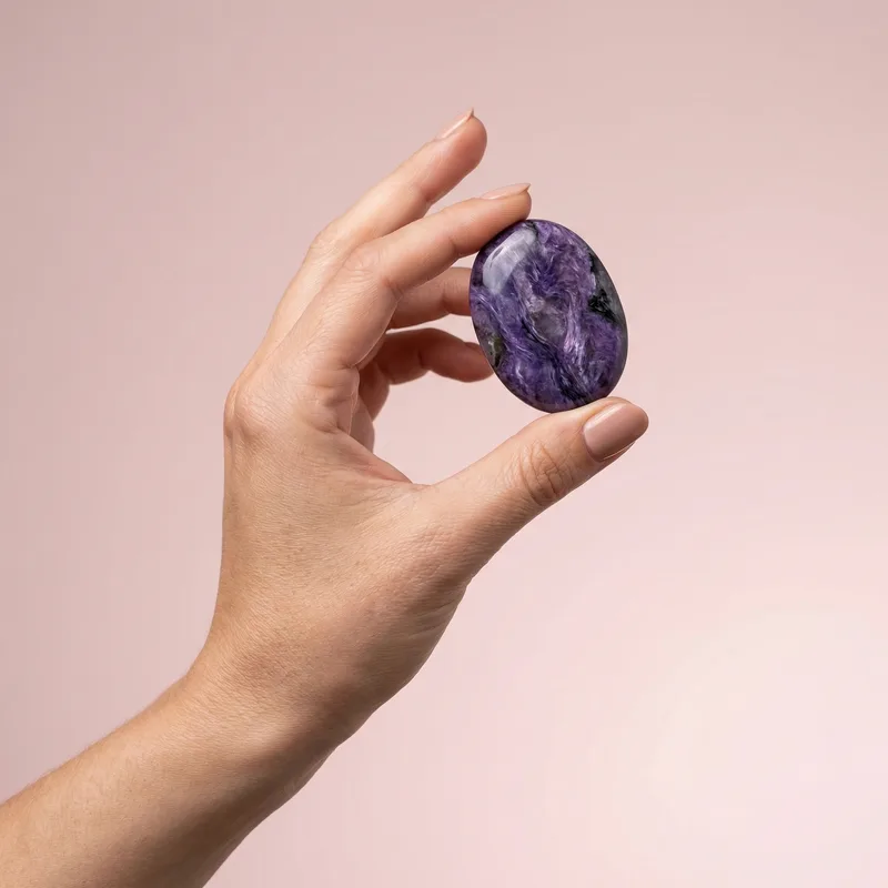 Charoite Palm Stone - charoite crystal