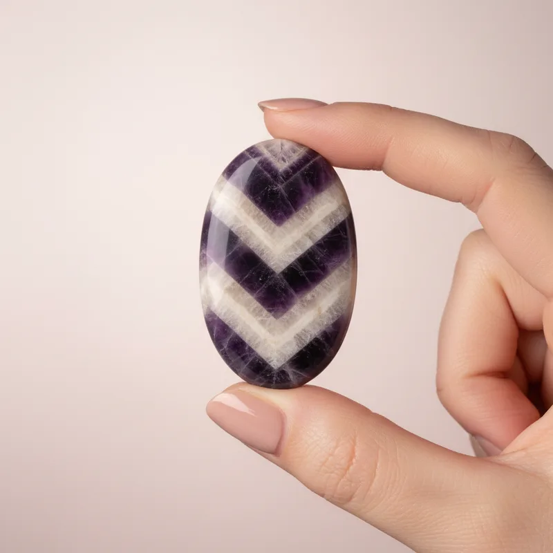 Chevron Amethyst Palm Stone - chevron amethyst crystal