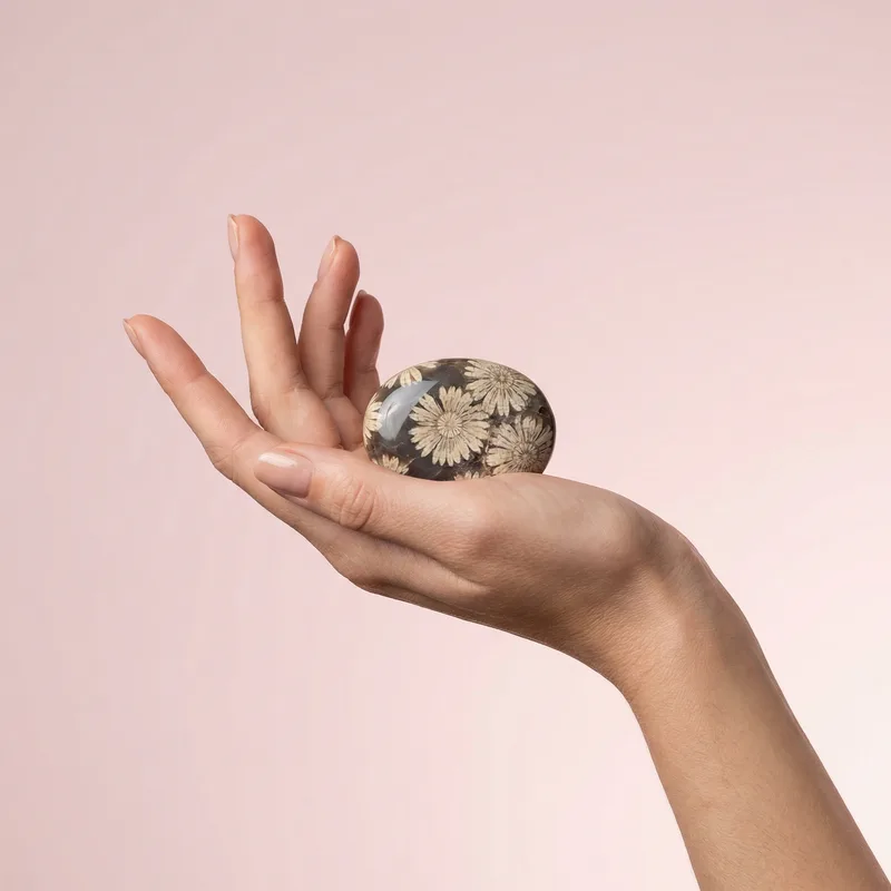 Chrysanthemum Stone Palm Stone - chrysanthemum stone crystal