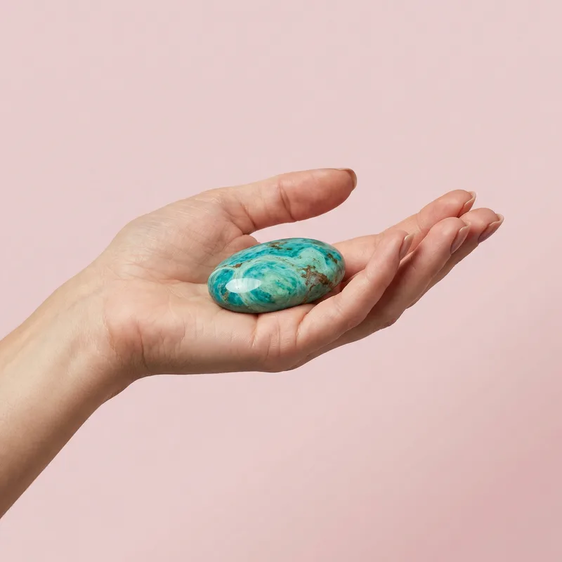 Chrysocolla Palm Stone - chrysocolla crystal