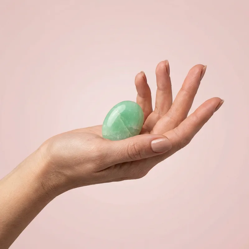Chrysoprase Palm Stone - chrysoprase crystal
