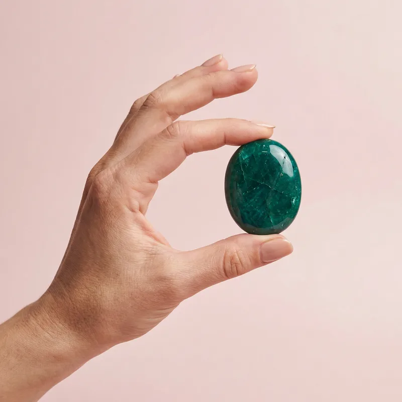Dioptase Palm Stone - dioptase crystal