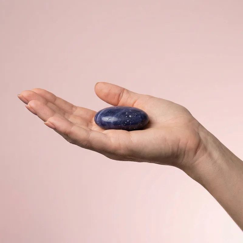 Dumortierite Palm Stone - dumortierite crystal