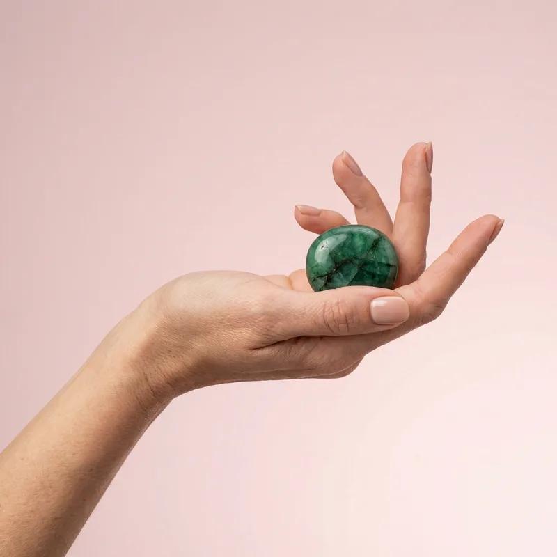 Emerald Palm Stone - emerald crystal