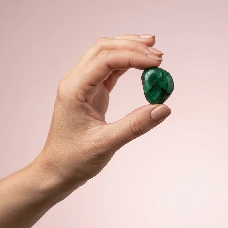 Emerald Tumbled Stone - emerald crystal