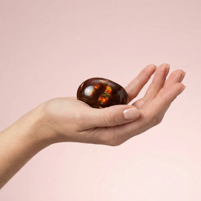 Fire Agate Palm Stone - fire agate crystal