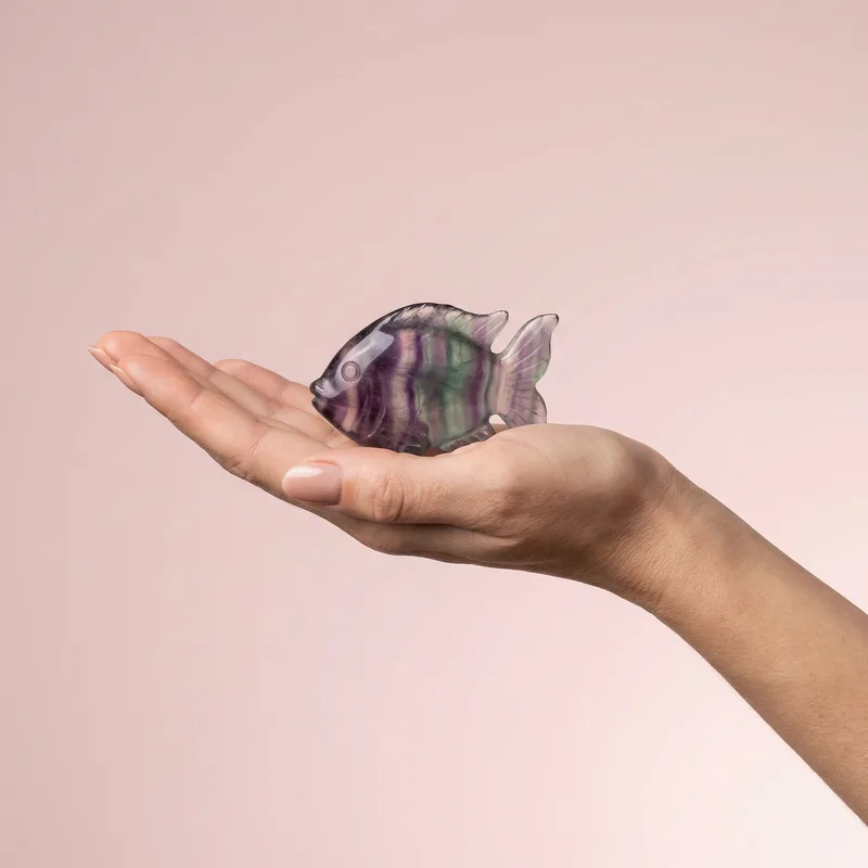 Fluorite Fish Carving - fluorite crystal