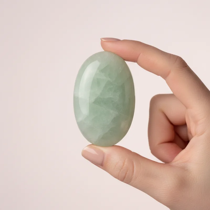 Green Amethyst Palm Stone - green amethyst crystal