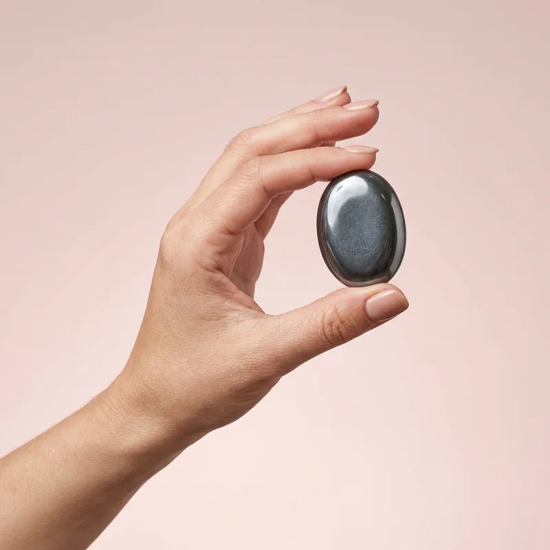 Hematite Palm Stone - hematite crystal