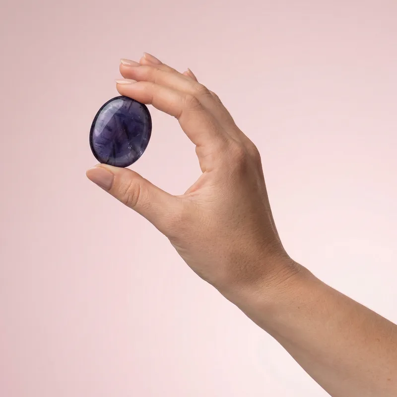 Iolite Palm Stone - iolite crystal