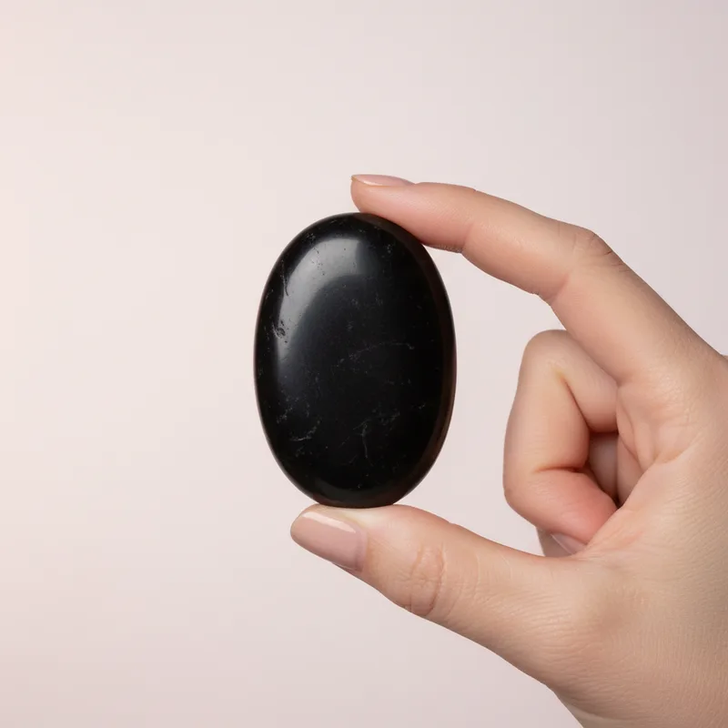 Jet Palm Stone - jet crystal