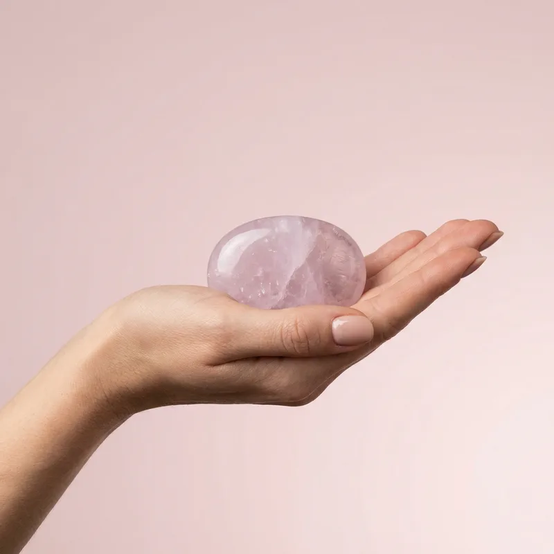 Kunzite Palm Stone - kunzite crystal