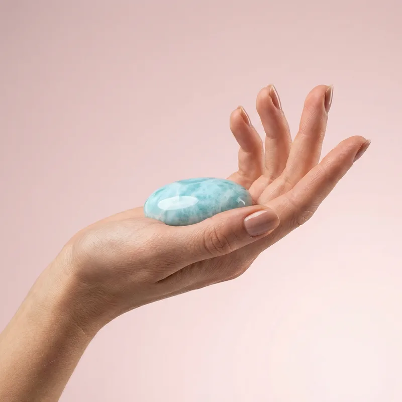 Larimar Palm Stone - larimar crystal