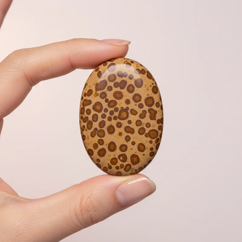 Leopardskin Jasper Palm Stone - leopardskin jasper crystal