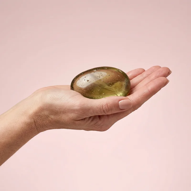 Libyan Desert Glass Palm Stone - libyan desert glass crystal