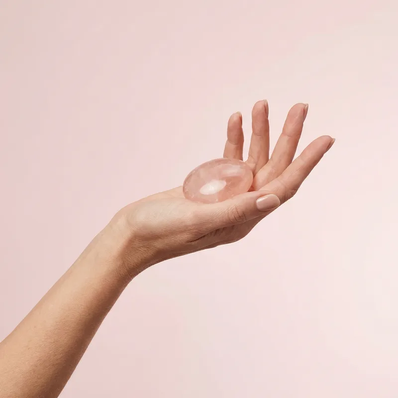 Morganite Palm Stone - morganite crystal