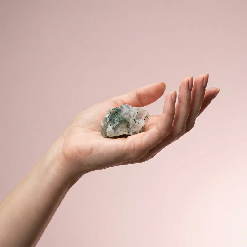 Moss Agate Raw Piece - moss agate crystal