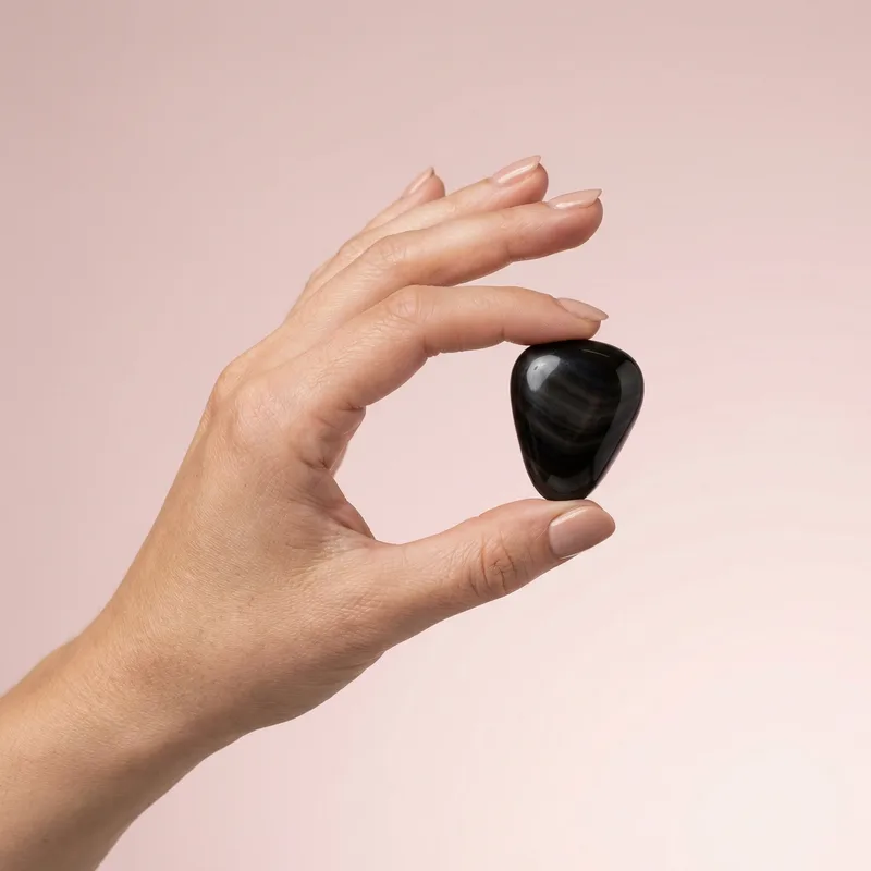 Obsidian Tumbled Stone - obsidian crystal