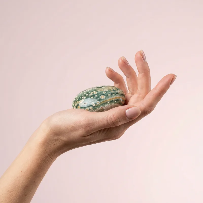 Ocean Jasper Palm Stone - ocean jasper crystal