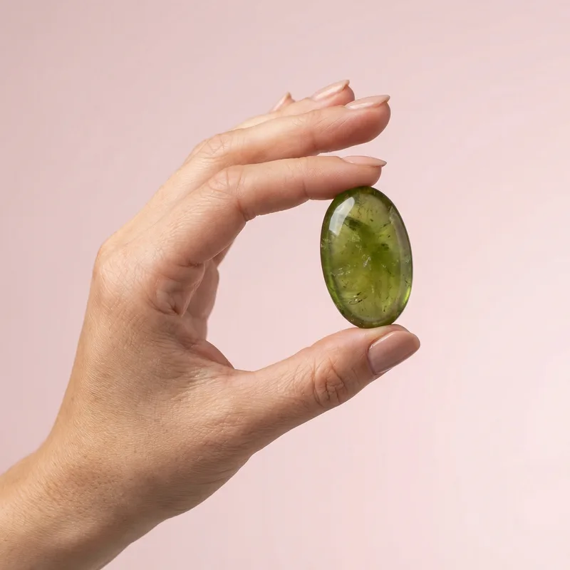 Peridot Palm Stone - peridot crystal