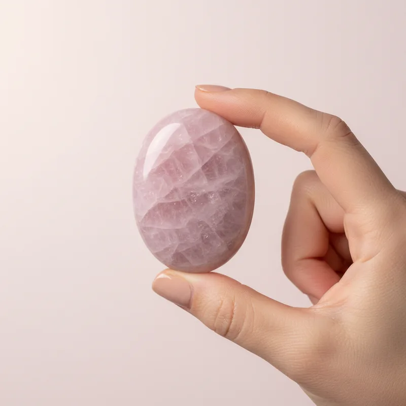 Pink Amethyst Palm Stone - pink amethyst crystal
