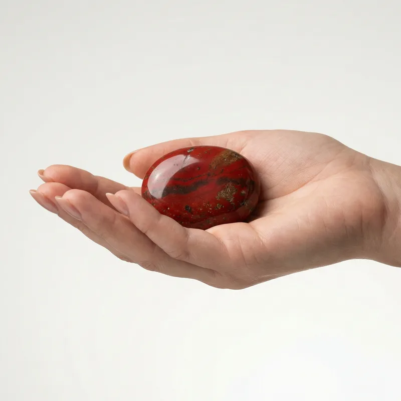 Red Jasper Palm Stone - red jasper crystal