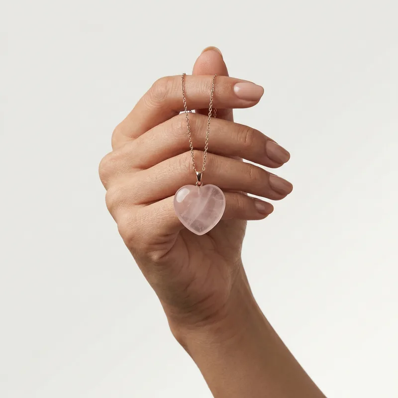 Rose Quartz Heart - rose quartz crystal