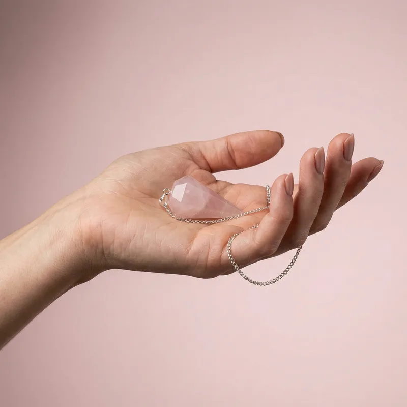 Rose Quartz Pendulum - rose quartz crystal