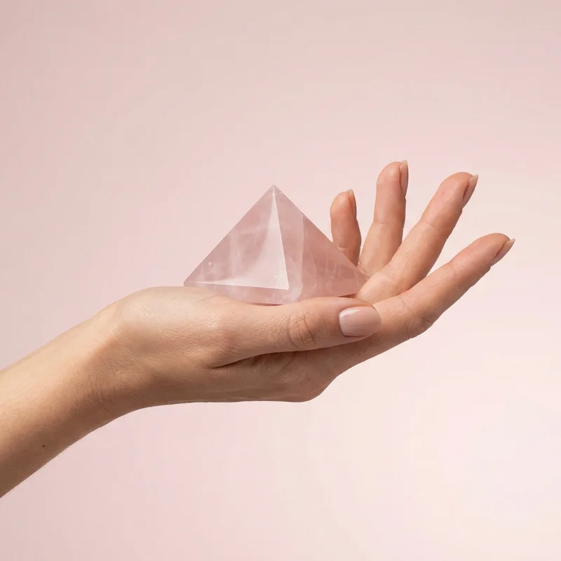 Rose Quartz Pyramid - rose quartz crystal