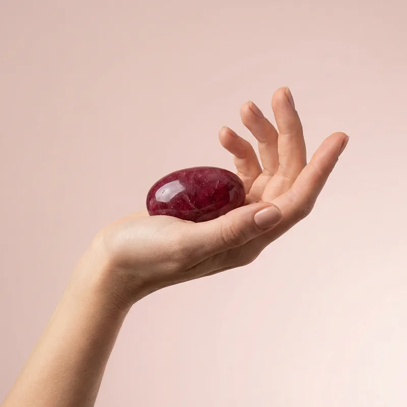 Ruby Palm Stone - ruby crystal