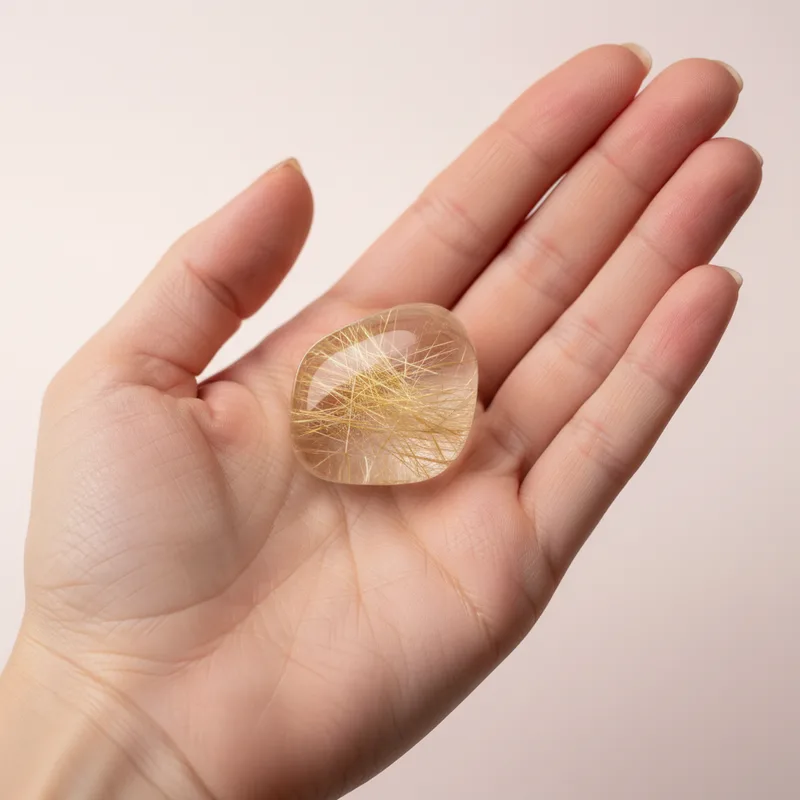 Rutilated Quartz Tumbled Stone - rutilated quartz crystal