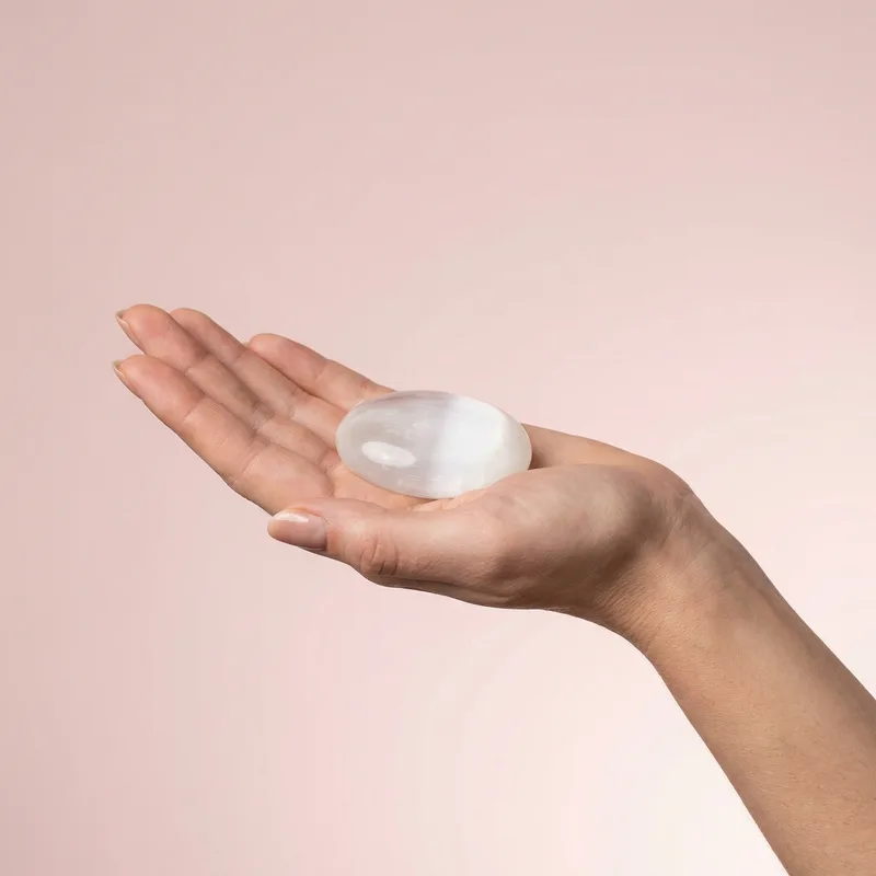 Scolecite Palm Stone - scolecite crystal