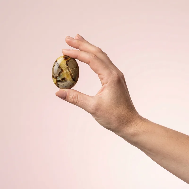 Septarian Palm Stone - septarian crystal