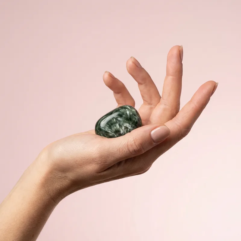 Seraphinite Tumbled Stone - seraphinite crystal