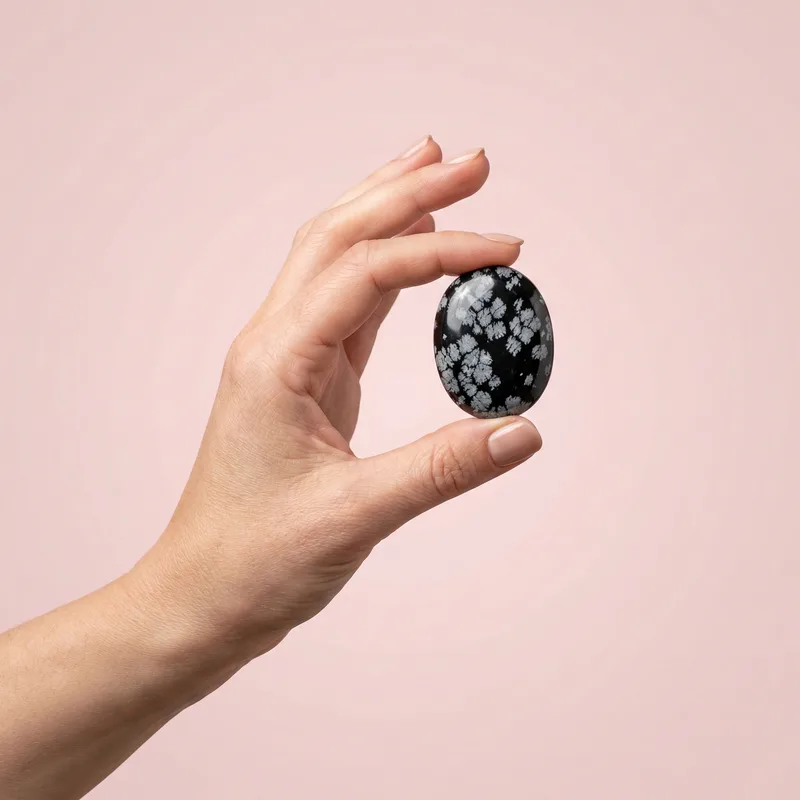 Snowflake Obsidian Palm Stone - snowflake obsidian crystal